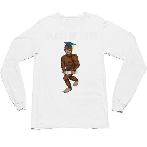 Bigfoot Graduation Shirt Class Of 2018 College Boys Unisex Long Sleeve T-Shirt - Best Gift Smart