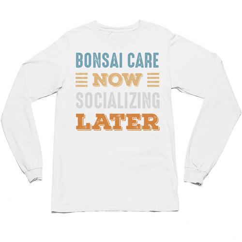 Bonsai Care Now Minimal Socializing Introvert Vintage Unisex Long Sleeve T-Shirt - Raresse