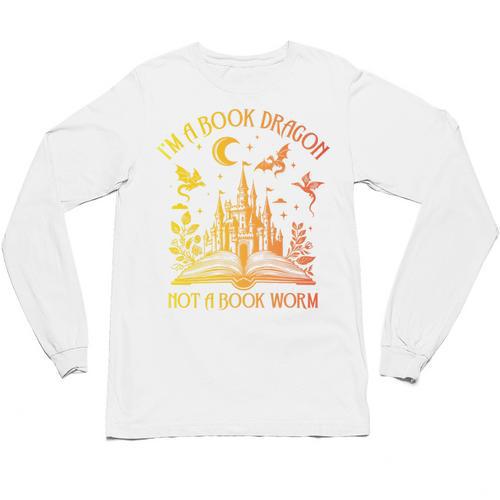 Book Dragon Not Book Worm Premium Unisex Long Sleeve T-Shirt - Bookorys AU