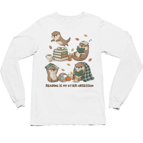 Book Lover Bookish Bookworm Reading Is My Otter-Obsession Unisex Long Sleeve T-Shirt - Bookorys UK