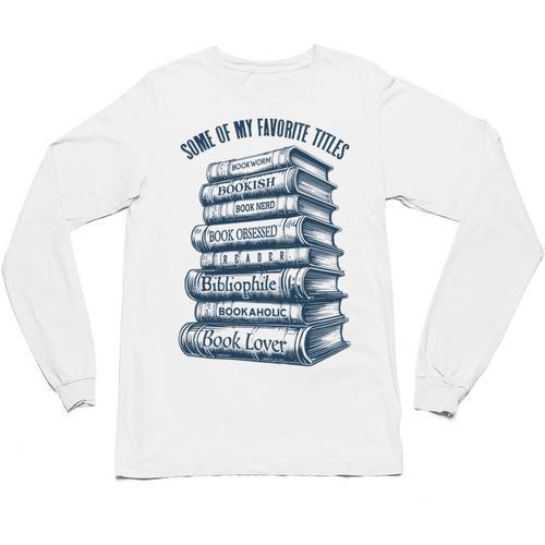 Book Lover Bookish Reader Bibliophile Book Nerd Titles Unisex Long Sleeve T-Shirt - Bookorys DE