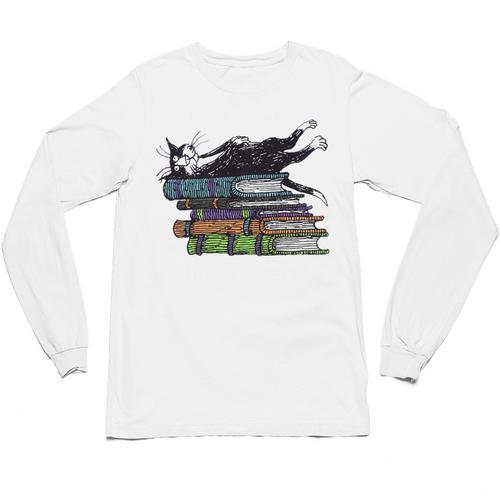 Books Cats Life Is Sweet Cats Books Lover Men Women Unisex Long Sleeve T-Shirt - Bookorys AU