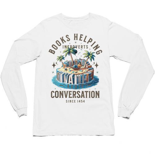 Books Helping Introvert Avoid Conversation Unisex Long Sleeve T-Shirt - Raresse
