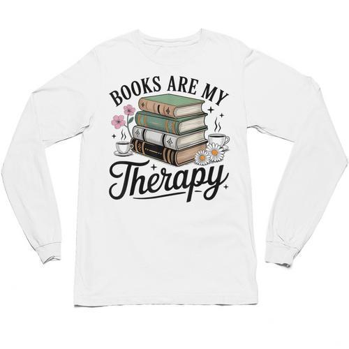 Books Are My Therapy Bookworm Reading Unisex Long Sleeve T-Shirt - Bookorys DE