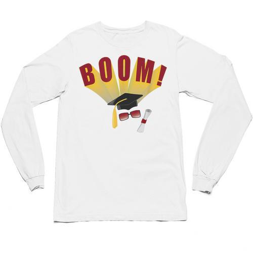 Boom Graduation Hat And Diploma For Proud Graduate Unisex Long Sleeve T-Shirt - Best Gift Smart