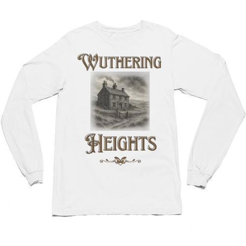 Bronte Novel Wuthering Heights Moorland Gothic Book Cover Unisex Long Sleeve T-Shirt - Bookorys UK