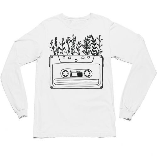 Cassette Tee 80s 90s Retro Party Costume Nostalgia Cassette Unisex Long Sleeve T-Shirt - Figerry