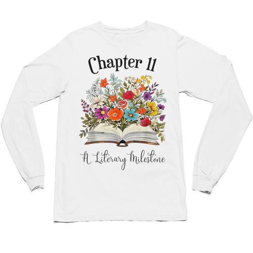 Chapter 11 Years Old 11th Birthday Wildflower Book Lover Unisex Long Sleeve T-Shirt - Bookorys