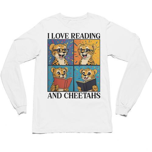 Cheetah Love Reading And Cheetahs Kids Bookworm Unisex Long Sleeve T-Shirt - Bookorys CA