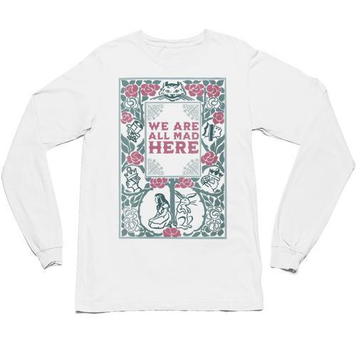 Cheshire Cat Alice In Wonderland Vintage Book Unisex Long Sleeve T-Shirt - Bookorys