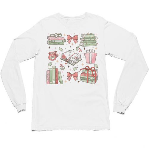Christmas Book Lover Reading Reader Men Women Kids Xmas Unisex Long Sleeve T-Shirt - Bookorys