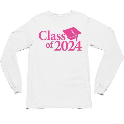 Class Of 2024 Pink For Girls And Women Graduation Unisex Long Sleeve T-Shirt - Best Gift Smart