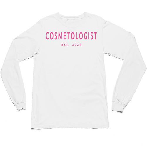 Cosmetologist Est 2024 Graduation Beauty School Cosmetology Unisex Long Sleeve T-Shirt - Best Gift Smart