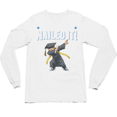 Dabbing Graduation Class Of 2025 Boy Kindergarten Nailed It Unisex Long Sleeve T-Shirt - Best Gift Smart