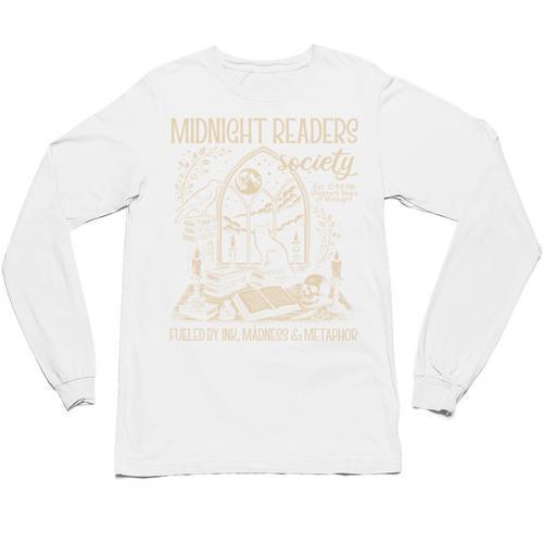 Dark Romance Book Lover Midnight Reading Readers Society Unisex Long Sleeve T-Shirt - Bookorys