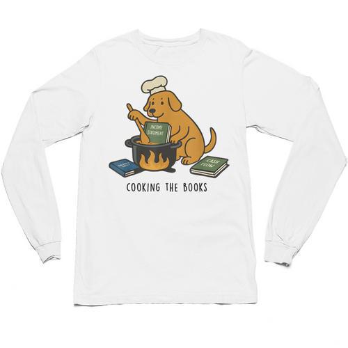 Dog Cooking The Books Unisex Long Sleeve T-Shirt - Bookorys DE