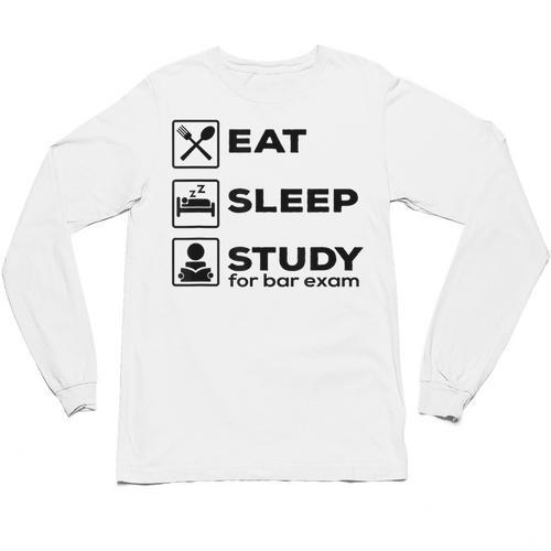 Eat Sleep Study For Bar Exam Lawyer Graduation Unisex Long Sleeve T-Shirt - Best Gift Smart
