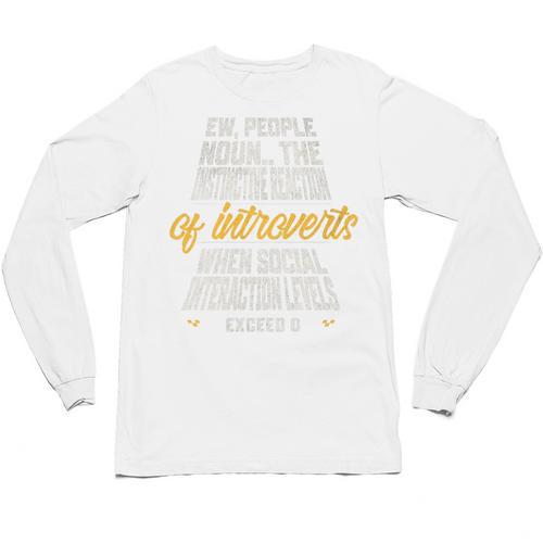 Ew People Definition Introvert Quote Anti Social Vibes Premium Tri-Blend Unisex Long Sleeve T-Shirt - Raresse