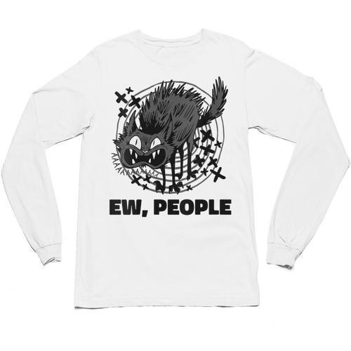 Ew People Introvert Cat Lover Crazy Cats Lady Unisex Long Sleeve T-Shirt - Raresse