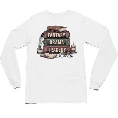 Fantasy Drama Tragedy Gothic Book Lover Bookworm Unisex Long Sleeve T-Shirt - Bookorys