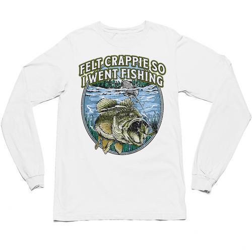 Felt Crappie So I Went Fishing Introvert Lakes Antisocial Raglan Baseball Tee Unisex Long Sleeve T-Shirt - Raresse