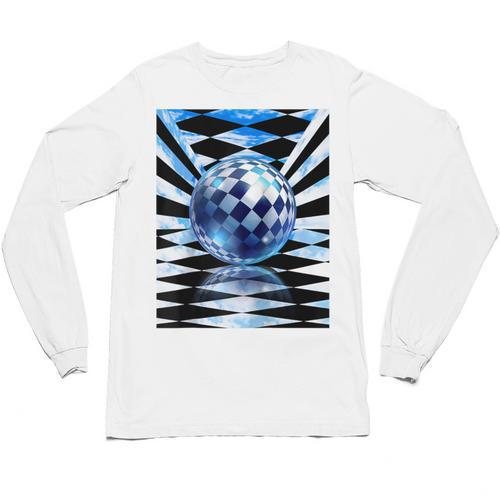 Frutiger Aero Aesthetic Tech Checkered Room Orb Sky Raglan Baseball Tee Unisex Long Sleeve T-Shirt - Figerry