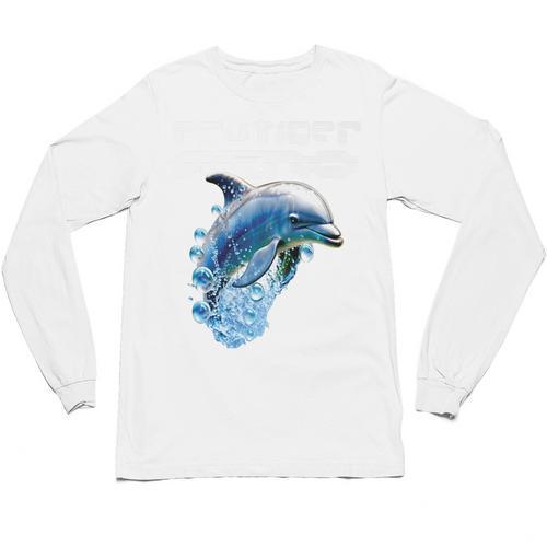 Frutiger Aero Splashy Dolphin Y2k Aesthetic Graphic Premium Unisex Long Sleeve T-Shirt - Figerry