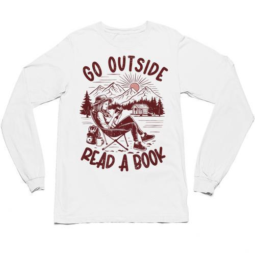 Go Outside Read a Book Vintage Bibliophiles Unisex Long Sleeve T-Shirt - Bookorys