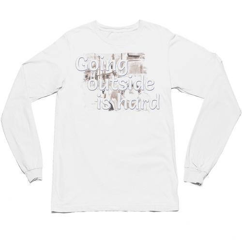 Going Outside Is Hard Saying For Introvert And Homebody Premium Tri-Blend Unisex Long Sleeve T-Shirt - Raresse