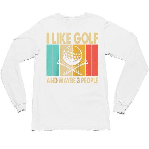 I Like Golf And Maybe 3 People Introvert Raglan Baseball Tee Unisex Long Sleeve T-Shirt - Raresse