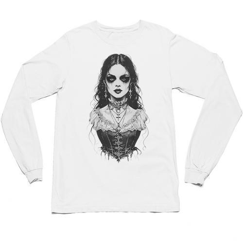 Gothic Goth Girl Woman Movie Book Art Unisex Long Sleeve T-Shirt - Bookorys AU