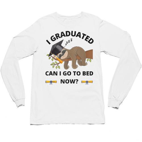I Graduated Can I Go Back To Bed Sloth Graduation Cap Unisex Long Sleeve T-Shirt - Best Gift Smart