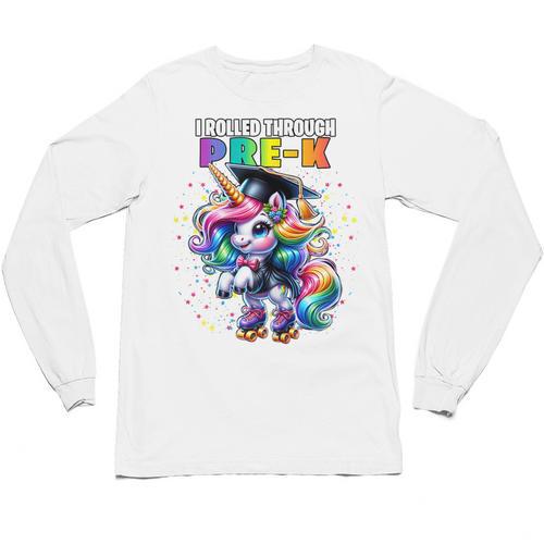 Graduation Pre-K Unicorn Roller Skate Girls Preschool Grad Unisex Long Sleeve T-Shirt - Best Gift Smart