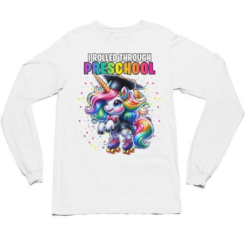 Graduation Preschool Unicorn Roller Skate Girls Pre-K Grad Unisex Long Sleeve T-Shirt - Best Gift Smart
