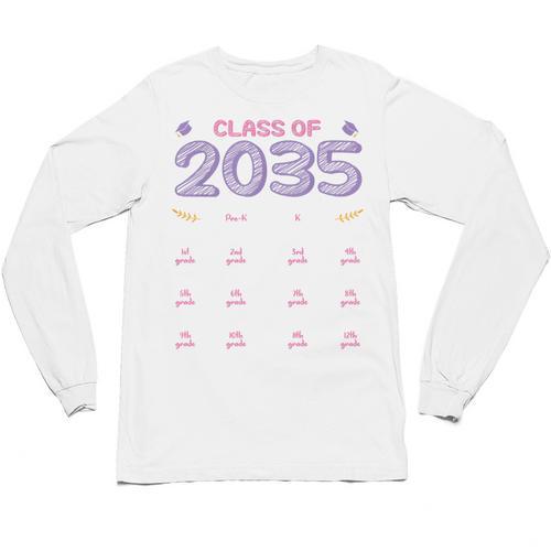 Grow With Me Graduation First Day Of School Class Of 2035 Unisex Long Sleeve T-Shirt - Best Gift Smart