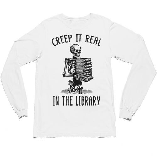Halloween Skeleton Pun Book Lover Library Joke Unisex Long Sleeve T-Shirt - Bookorys