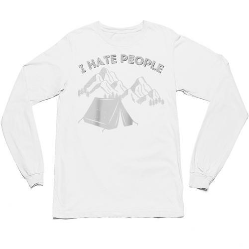I Hate People Introvert Sarcastic I Love Camping Raglan Baseball Tee Unisex Long Sleeve T-Shirt - Raresse