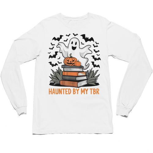 Haunted By My TBR Boo Halloween Book Lover Librarian Unisex Long Sleeve T-Shirt - Bookorys CA