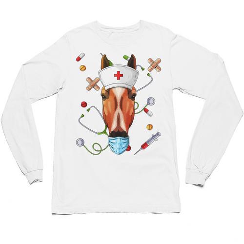 Horse Nurse RN ER Nursing School Graduation Unisex Long Sleeve T-Shirt - Best Gift Smart