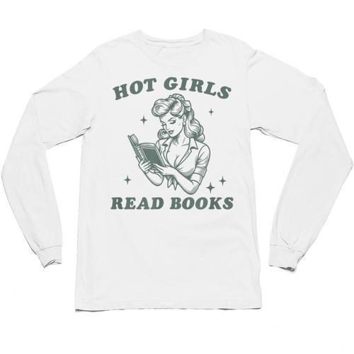 Hot Girls Read Books Bookish Booklover Christmas Unisex Long Sleeve T-Shirt - Bookorys CA