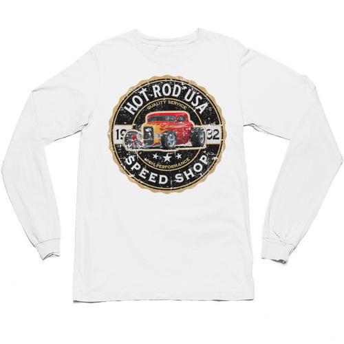 Hotrod Custom Car Automotive Nostalgia Distressed Premium Tri-Blend Unisex Long Sleeve T-Shirt - Figerry