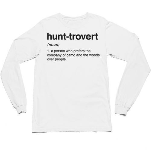 Hunt-Trovert Hunting Camo Woods Introvert Unisex Long Sleeve T-Shirt - Raresse