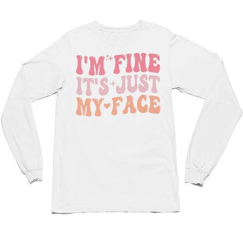 I'm Fine It's Just My Face Resting Face Mood Introvert Premium Unisex Long Sleeve T-Shirt - Raresse