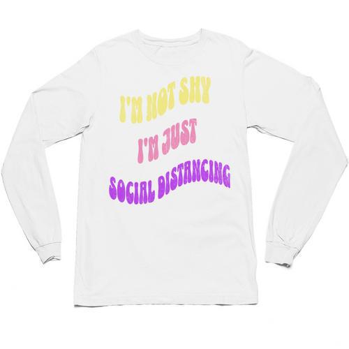 I'm Just Social Distancing Introvert Funny Unisex Long Sleeve T-Shirt - Raresse