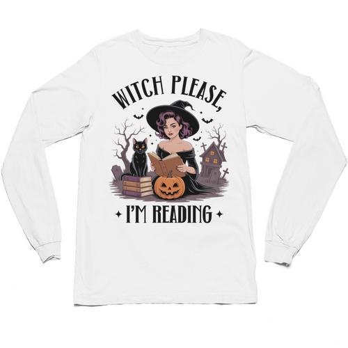 I'm Reading Halloween Witch Book Lover Unisex Long Sleeve T-Shirt - Bookorys DE