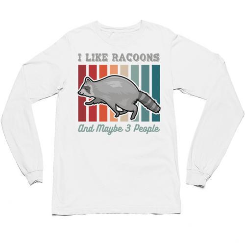 Introvert Raccoon Animal Lover Trash Panda Antisocial Retro Unisex Long Sleeve T-Shirt - Raresse