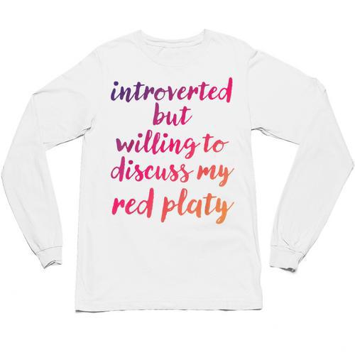 Introverted Willing To Discuss Red Platy Introvert Unisex Long Sleeve T-Shirt - Raresse