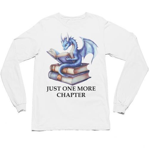 Just One More Chapter Book Dragon Reading Book Lover Bookish Unisex Long Sleeve T-Shirt - Bookorys