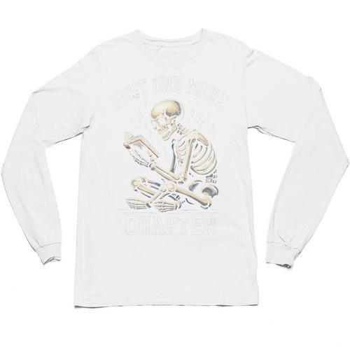 Just One More Chapter Reading Skeleton Book Lover Premium Tri-Blend Unisex Long Sleeve T-Shirt - Bookorys
