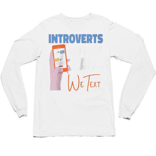 We Just Text Introvert For Quiet People Raglan Baseball Tee Unisex Long Sleeve T-Shirt - Raresse